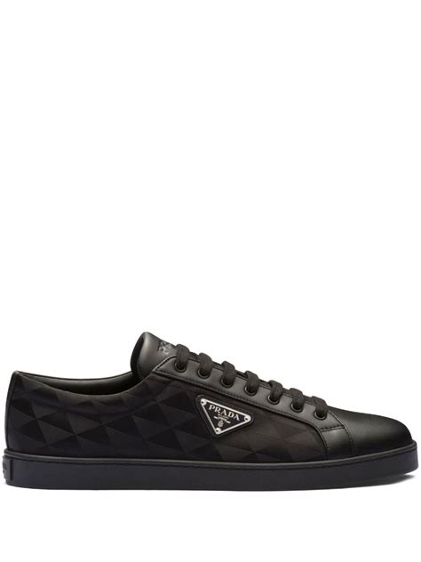 prada triangle logo plaque sneakers|prada triangle shoes.